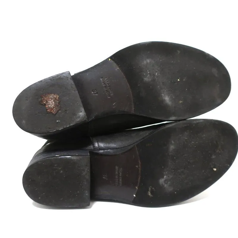 Bottes à boucle montantes Via Roma 15 en cuir anthracite taille 37
