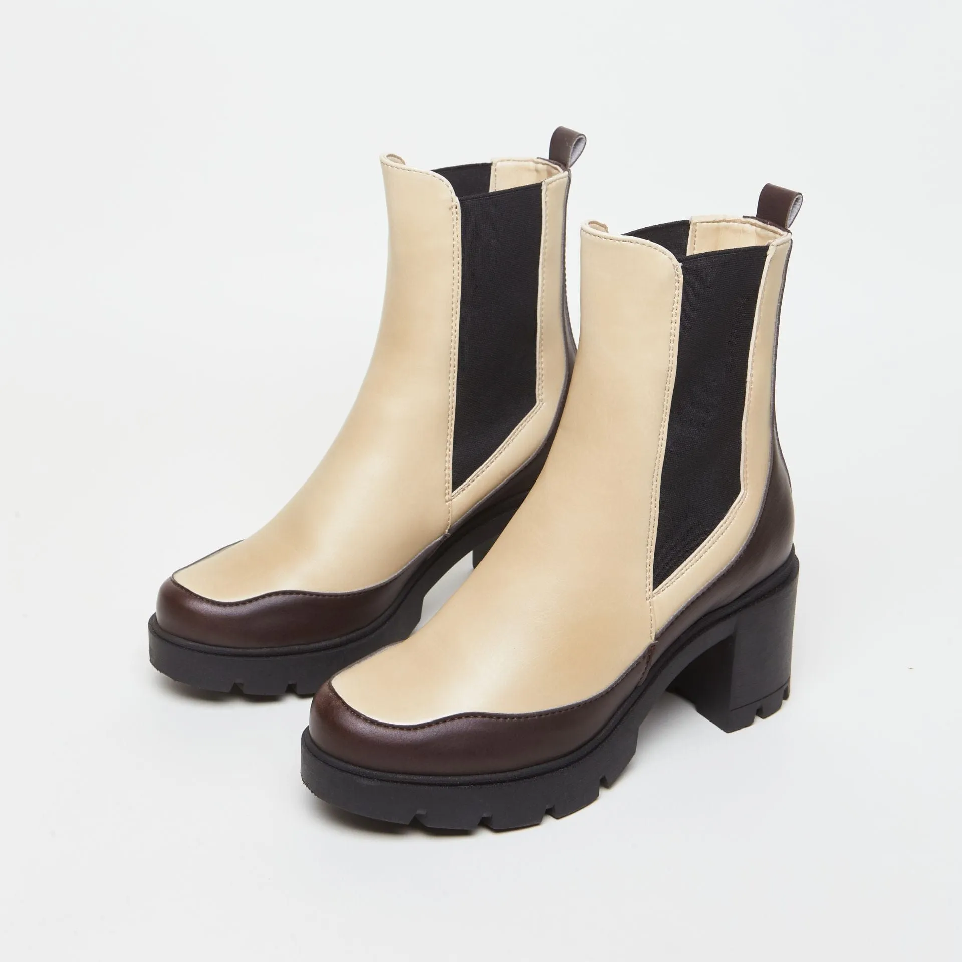 Bottes à talons en simili-cuir Vicky | Chocolat & Vanille