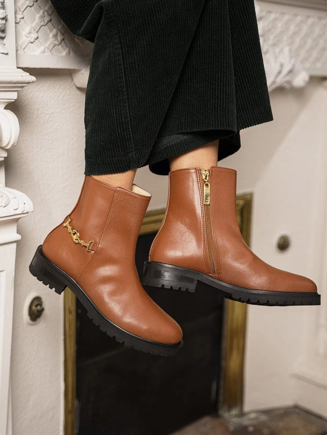 Bottes vegan Victory à la cheville | Marron