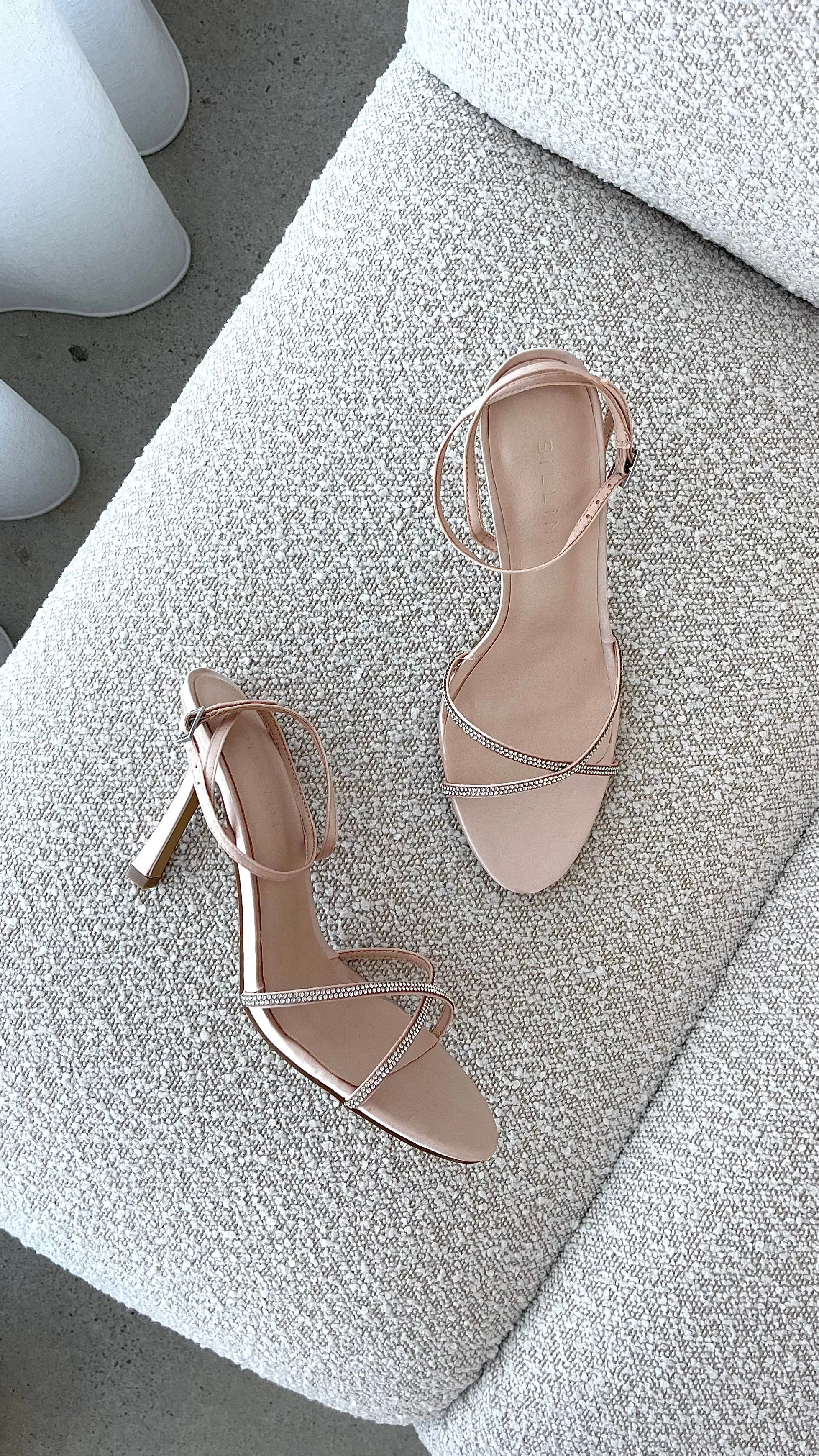 Vixin Heels - Satin champagne diamanté