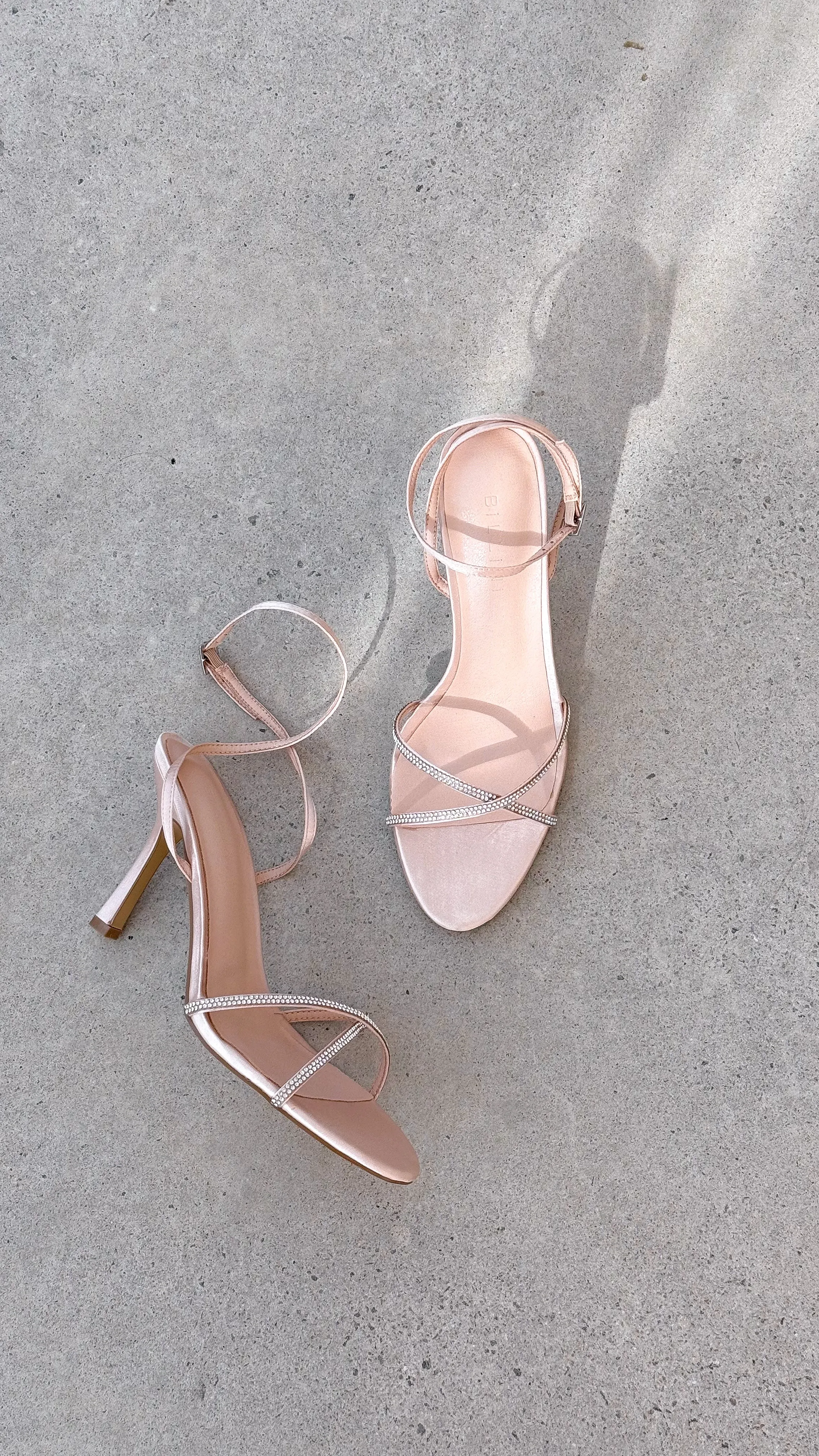 Vixin Heels - Satin champagne diamanté
