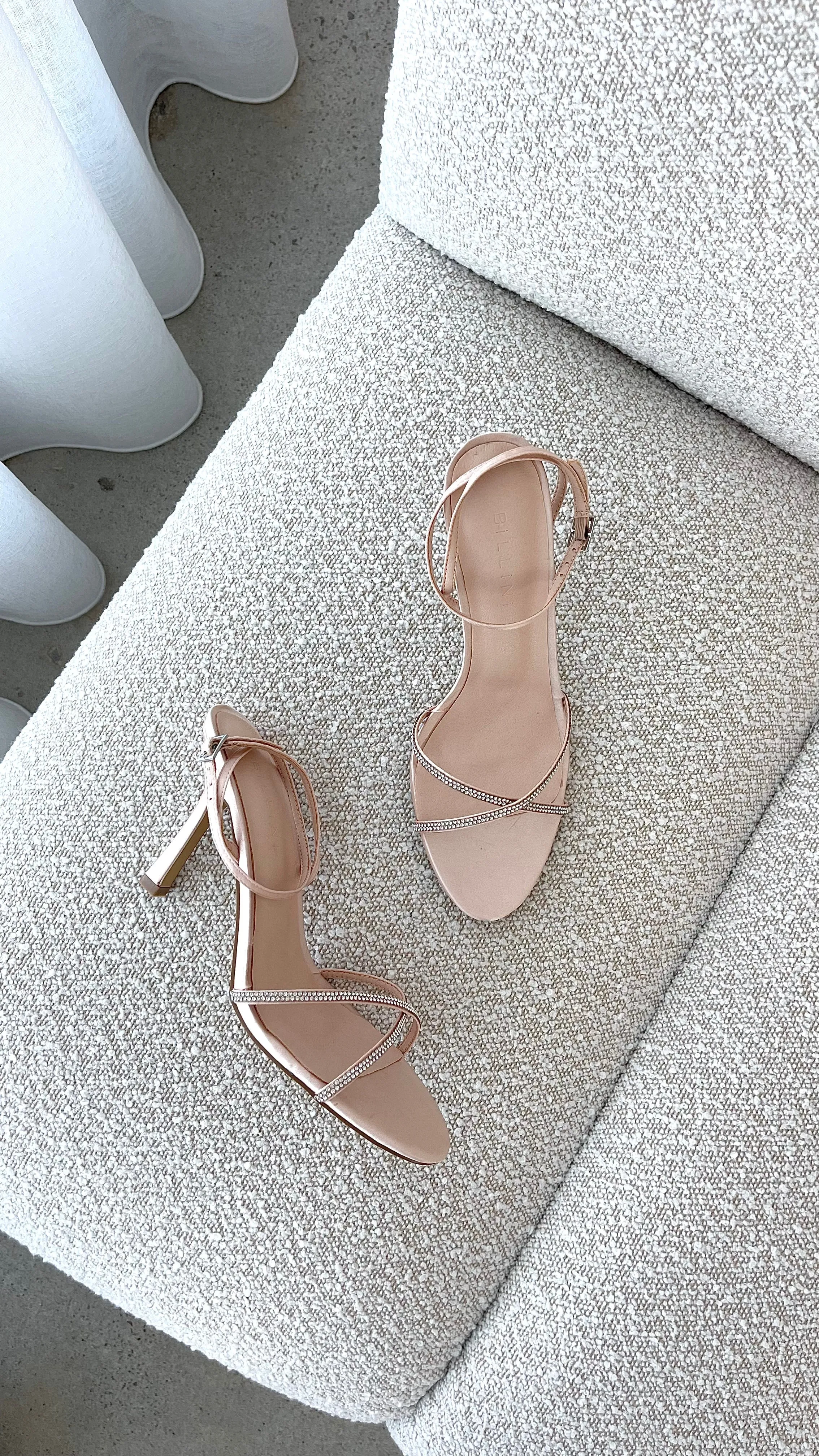 Vixin Heels - Satin champagne diamanté