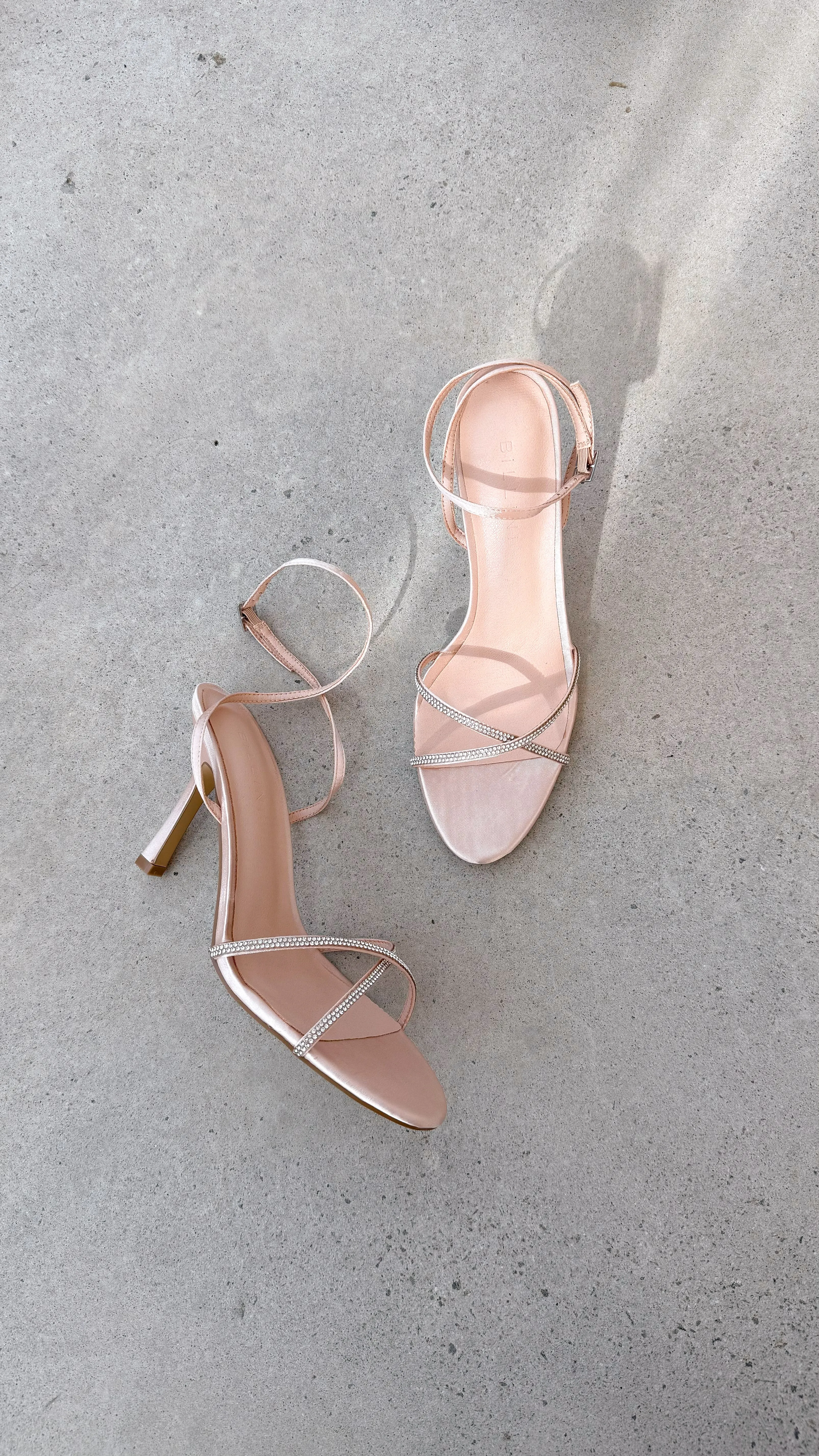 Vixin Heels - Satin champagne diamanté