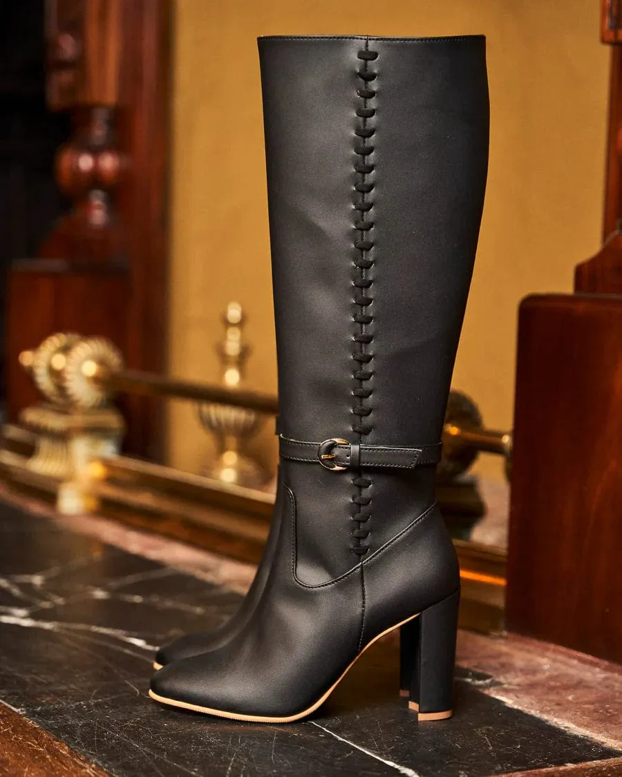 Bottes genou en simili cuir vegan Westminster | Noir