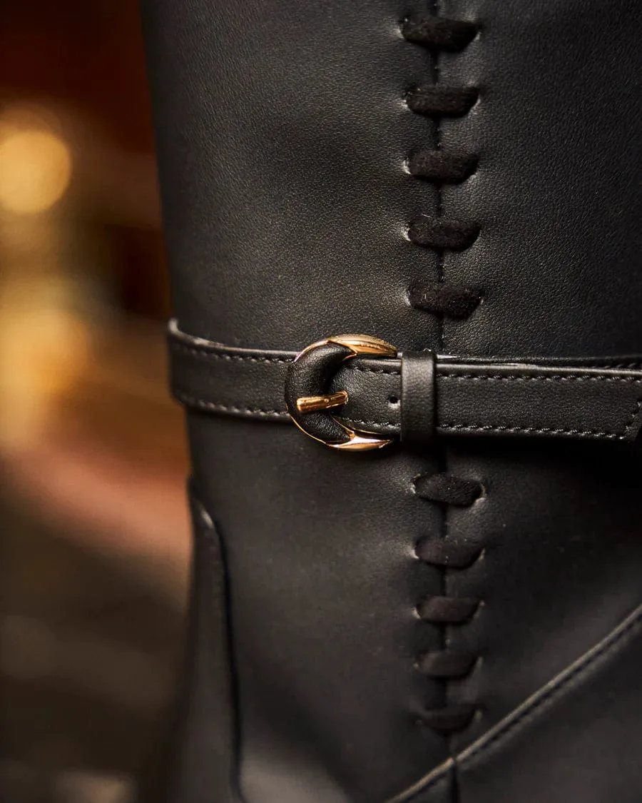Bottes genou en simili cuir vegan Westminster | Noir
