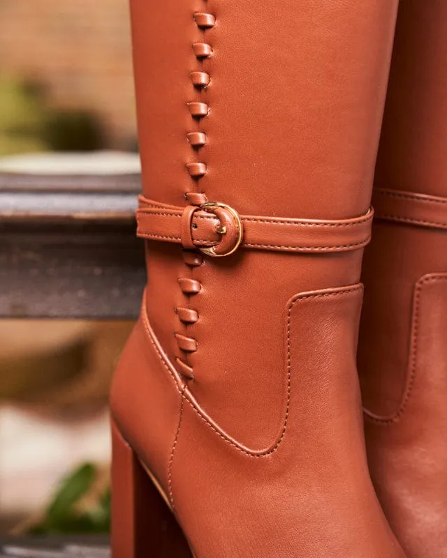 Bottes genou en simili cuir vegan Westminster | Camel