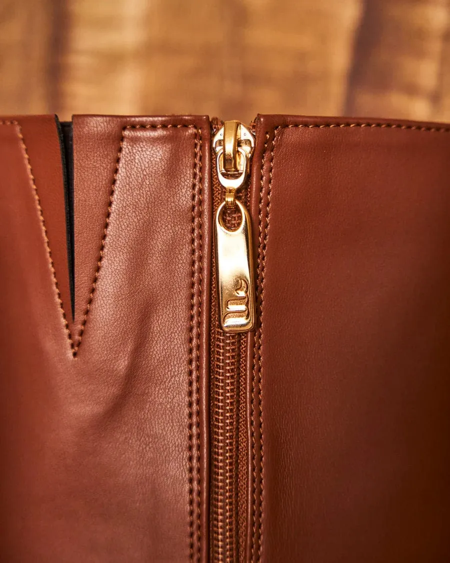 Bottes genou en simili cuir vegan Westminster | Camel