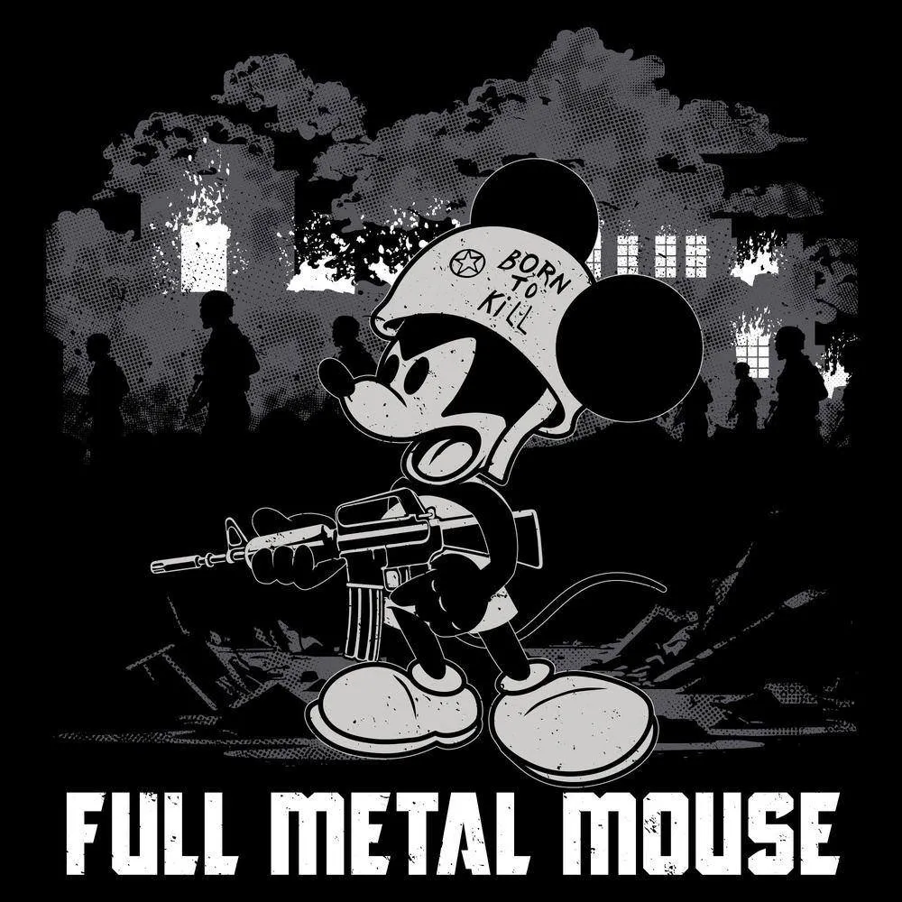 T-shirt Femme Slim Fit Full Metal Mouse - Noir