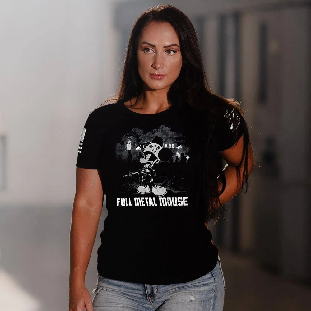 T-shirt Femme Slim Fit Full Metal Mouse - Noir