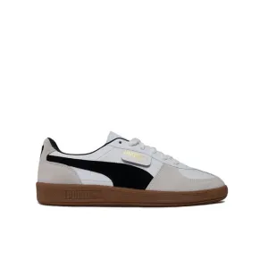 Puma Palermo en cuir pour femmes Blanc/Gris vapeur-Gomme 397467-01