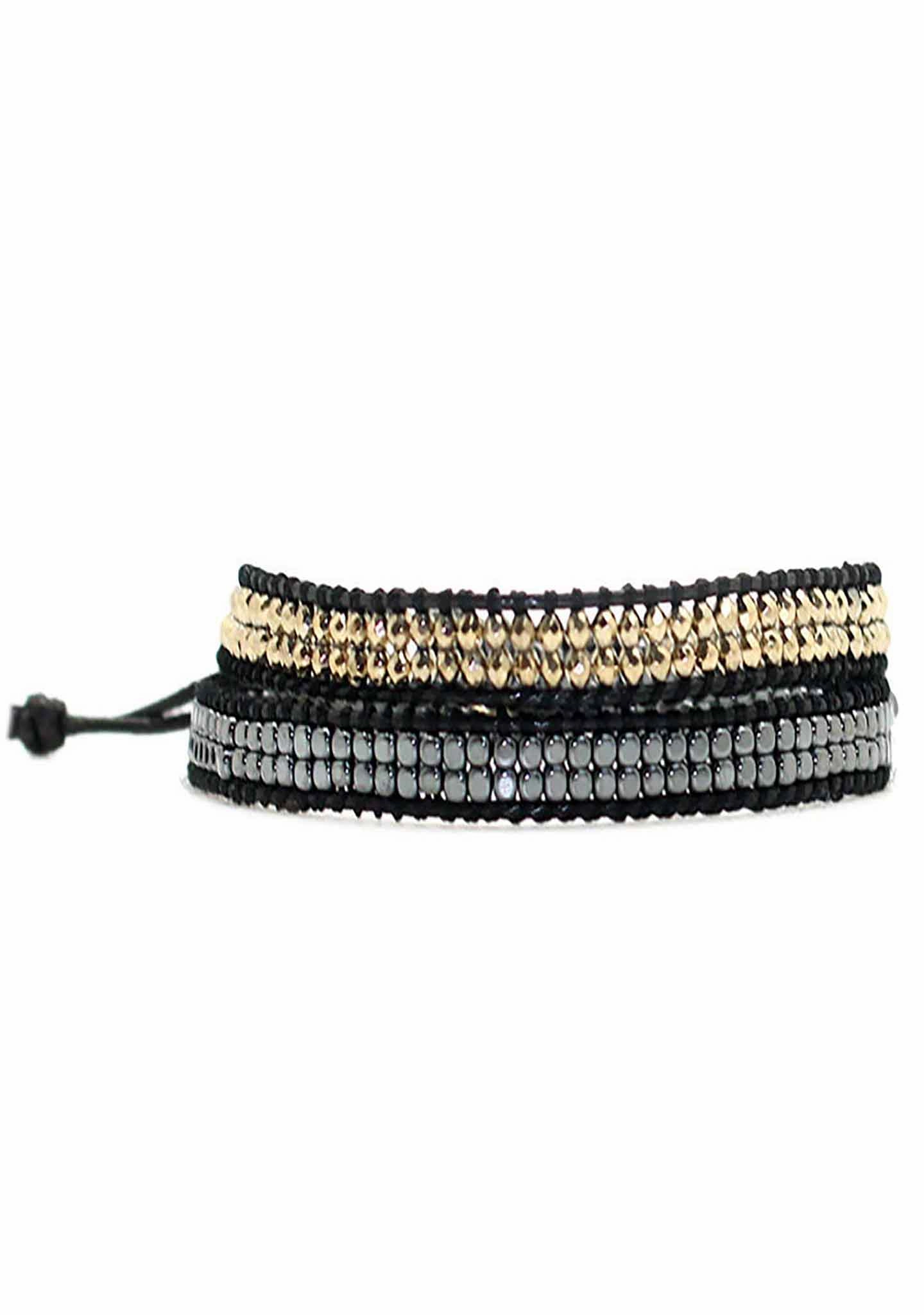 X Katie Soleil Femme Bracelet à Perles Double Enroulement