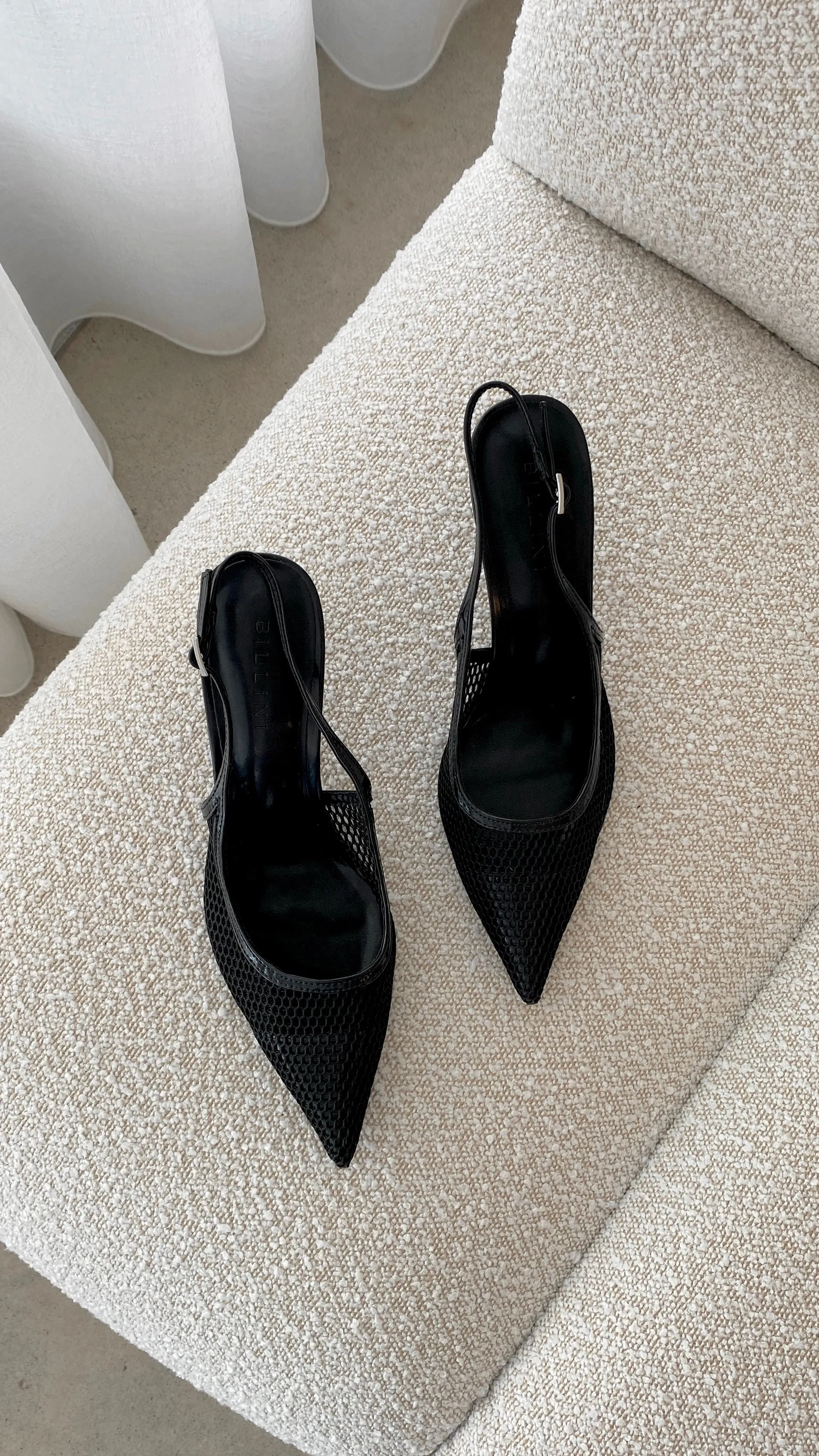 Xahia Heel - Maille Noire à Motifs Réseau