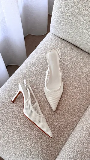 Xahia Heel - Maille en filet blanc