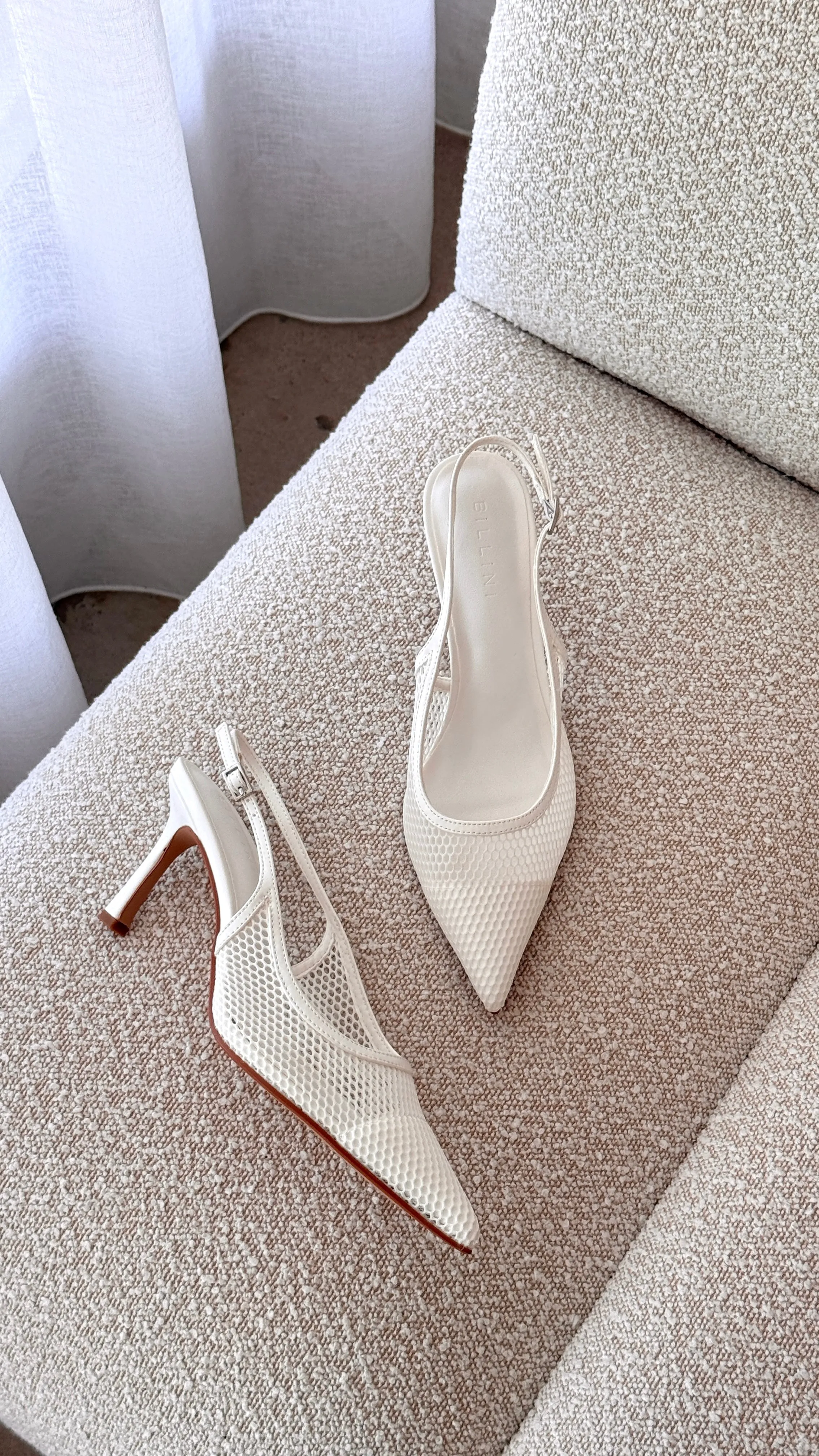 Xahia Heel - Maille en filet blanc