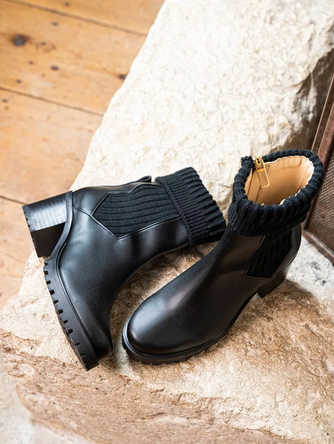 Bottes vegan cheville haute Zodiac | Noir